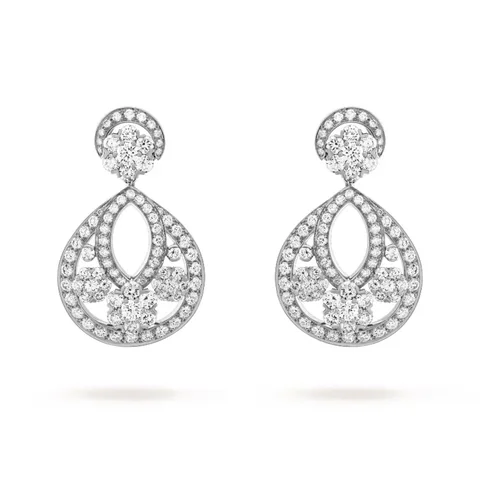 Van Cleef & Arpels VCARO3RL00 Snowflake earrings large model Platinum Diamond earrings 1
