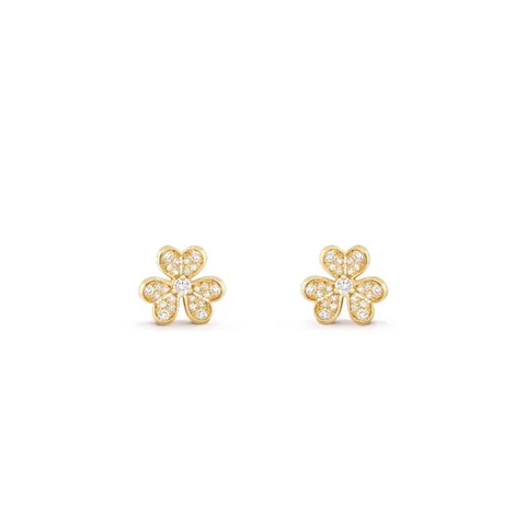 Van Cleef & Arpels VCARP24200 Frivole earrings mini model Yellow gold Diamond earrings 1