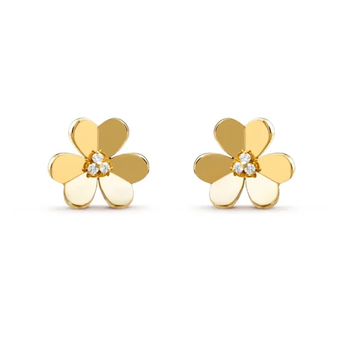 Van Cleef & Arpels VCARB65900 Frivole earrings large model Yellow gold Diamond earrings 1