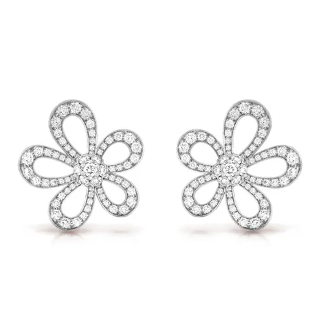 Van Cleef & Arpels VCARP05100 Flowerlace earrings White gold Diamond earrings 1