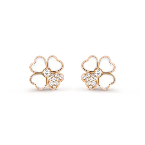 Van Cleef & Arpels VCARO5BX00 Cosmos earrings small model Rose gold Diamond Mother-of-pearl earrings 1