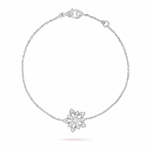 Van Cleef & Arpels VCARP1AB00 Lotus openwork bracelet mini model White gold Diamond 1