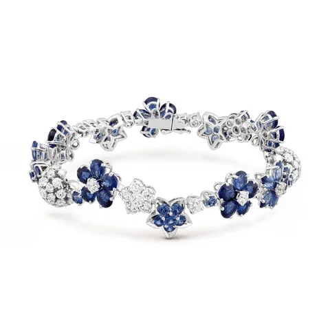 Van Cleef & Arpels VCARP05A00 Folie des Prés bracelet White gold Diamond Sapphire bracelet 1