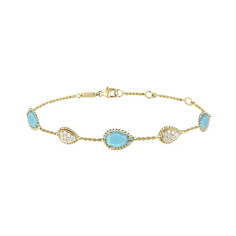Boucheron Serpent Boheme Yellow Gold Turquoise Diamond Bracelet Jbt00782 coral