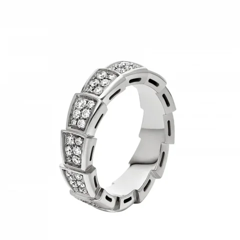 Bulgari Serpenti Viper White Gold And Diamond Pave Ring An857940 coral