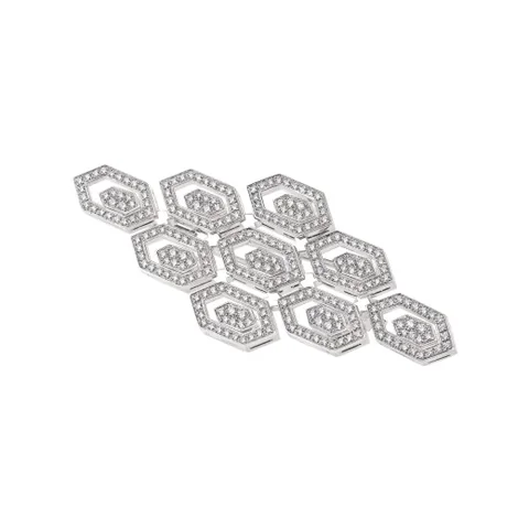 Bulgari Serpenti 18 Kt White Gold Brooch Set With Pave Diamonds Ref 3
