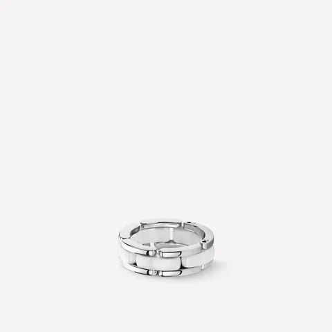 Chanel Ultra Ring Medium Version 18k White Gold White Ceramic J2642 co