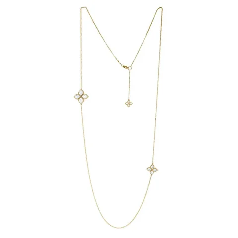 Roberto Coin Princess Flower Yellow Gold Necklace With Diamonds 48