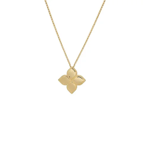 Roberto Coin Princess Flower Yellow Gold Necklace 22
