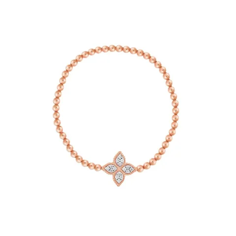 Roberto Coin Princess Flower Rose Gold And White Gold With Diamonds 55