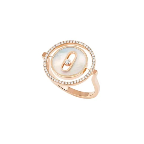Messika Lucky Move Colour Rose Gold Ring 11952-PG with Mother of Pearl and Diamonds