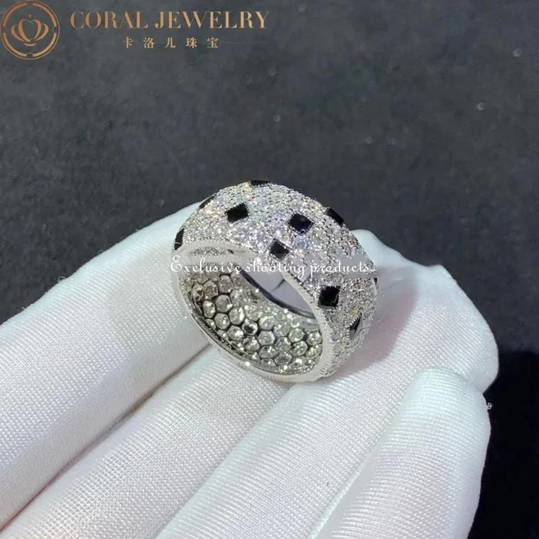 Cartier Panthère de Cartier Ring, White Gold, Black Onyx Diamond Gold Eternity Band8