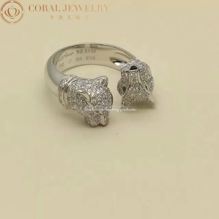 Cartier Panthère De Cartier Ring N4725400, White Gold Diamond Emerald 5