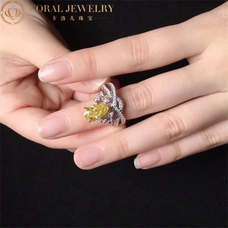 Chaumet Joséphine Aigrette Impériale Ring 082895 Platinum yellow diamond diamonds 3