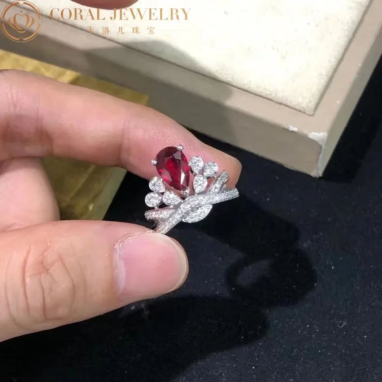 Chaumet Joséphine Aigrette Impériale Ring 082920 Platinum Ruby Diamonds 4