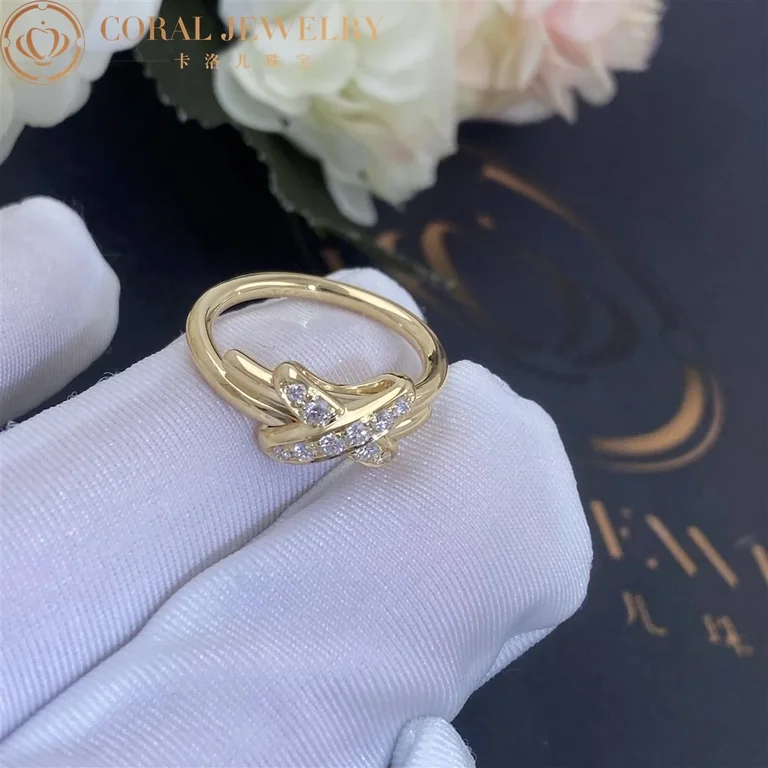 Chaumet Jeux De Liens Ring 081239-Yg Yellow Gold Diamonds 6
