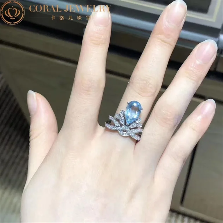 Chaumet Joséphine Aigrette Impériale Ring 082676 Platinum Aquamarine diamonds 2