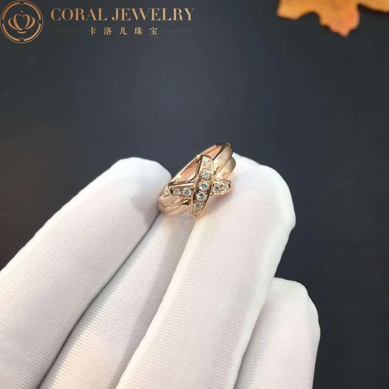 Chaumet Jeux De Liens Ring 081239 Rose Gold Diamonds 5