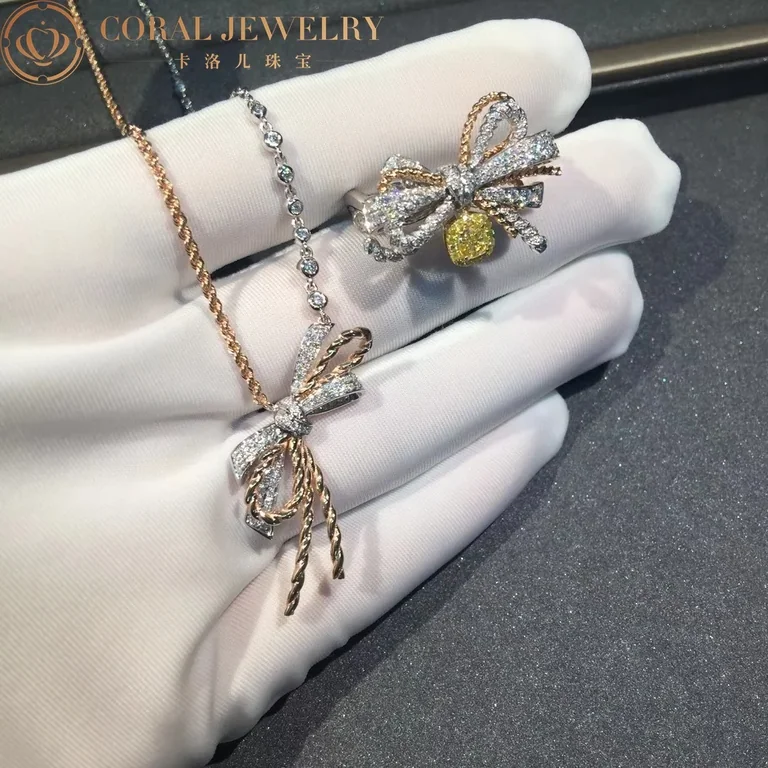 Chaumet Insolence Ring 082962-1 White Gold, Rose Gold, Yellow Diamonds 4