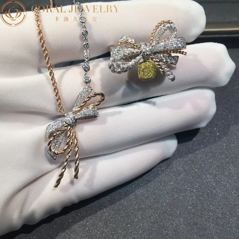Chaumet Insolence Ring 082962-1 White Gold, Rose Gold, Yellow Diamonds 11
