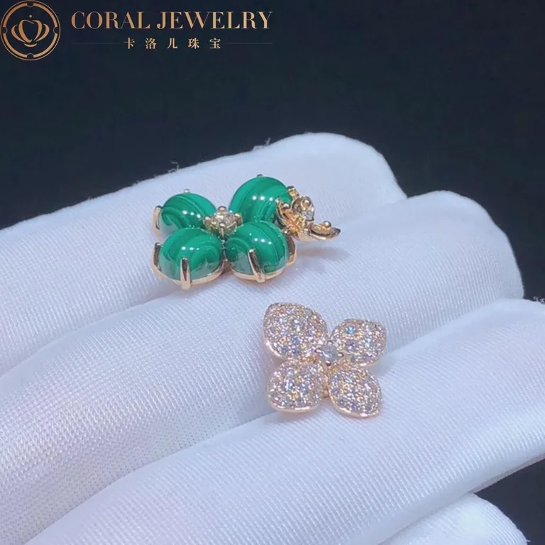 Chaumet Hortensia Pink Gold Diamonds And Malachite Ring 083336 Coral 38
