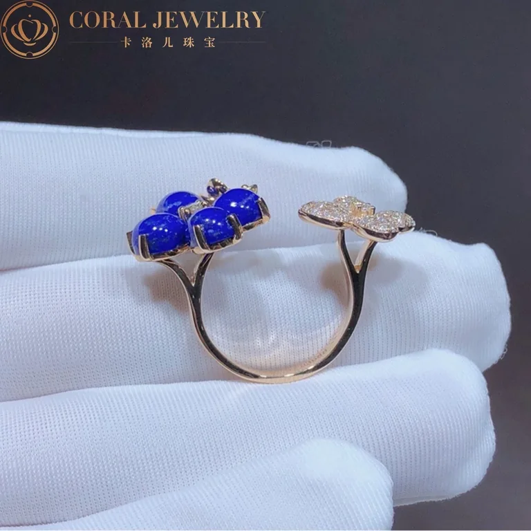 Chaumet Hortensia Pink Gold Diamonds And Lapis Lazuli Ring Coral 36