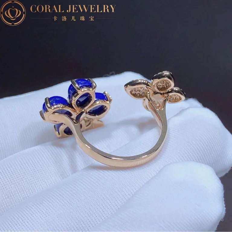 Chaumet Hortensia Pink Gold Diamonds And Lapis Lazuli Ring Coral 45