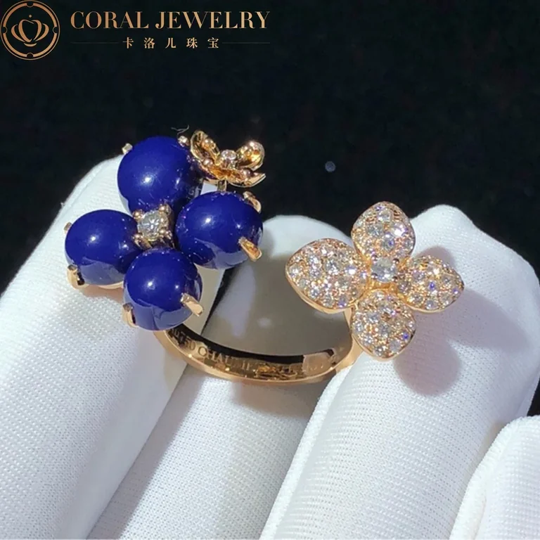Chaumet Hortensia Pink Gold Diamonds And Lapis Lazuli Ring Coral 55