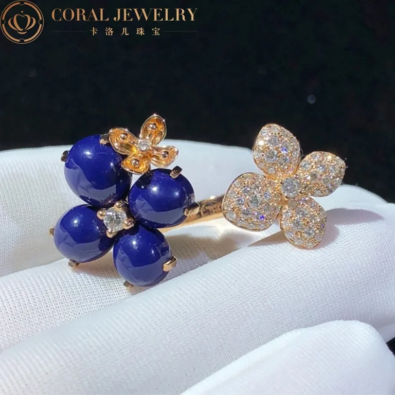 Chaumet Hortensia Pink Gold Diamonds And Lapis Lazuli Ring Coral 66