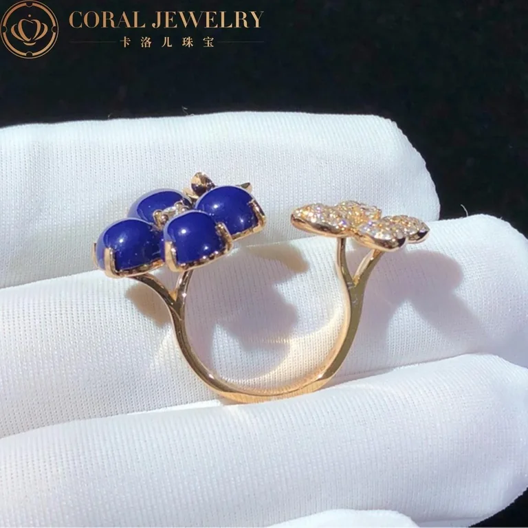 Chaumet Hortensia Pink Gold Diamonds And Lapis Lazuli Ring Coral 77