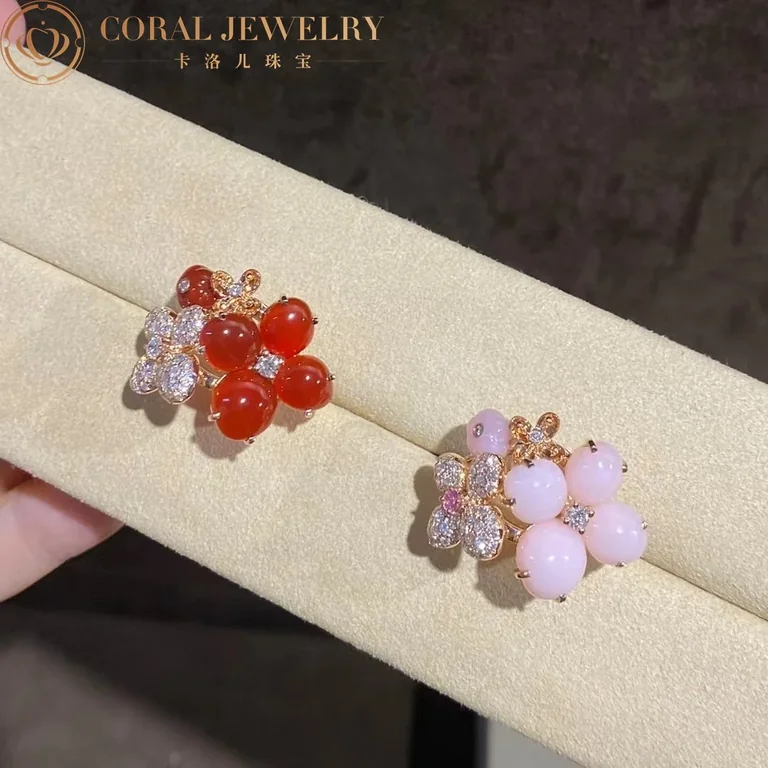 Chaumet Hortensia Carnelian And White Diamonds Ring Coral 2