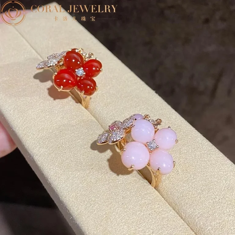 Chaumet Hortensia Carnelian And White Diamonds Ring Coral 33