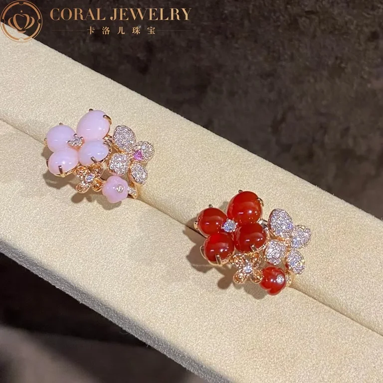Chaumet Hortensia Carnelian And White Diamonds Ring Coral 77