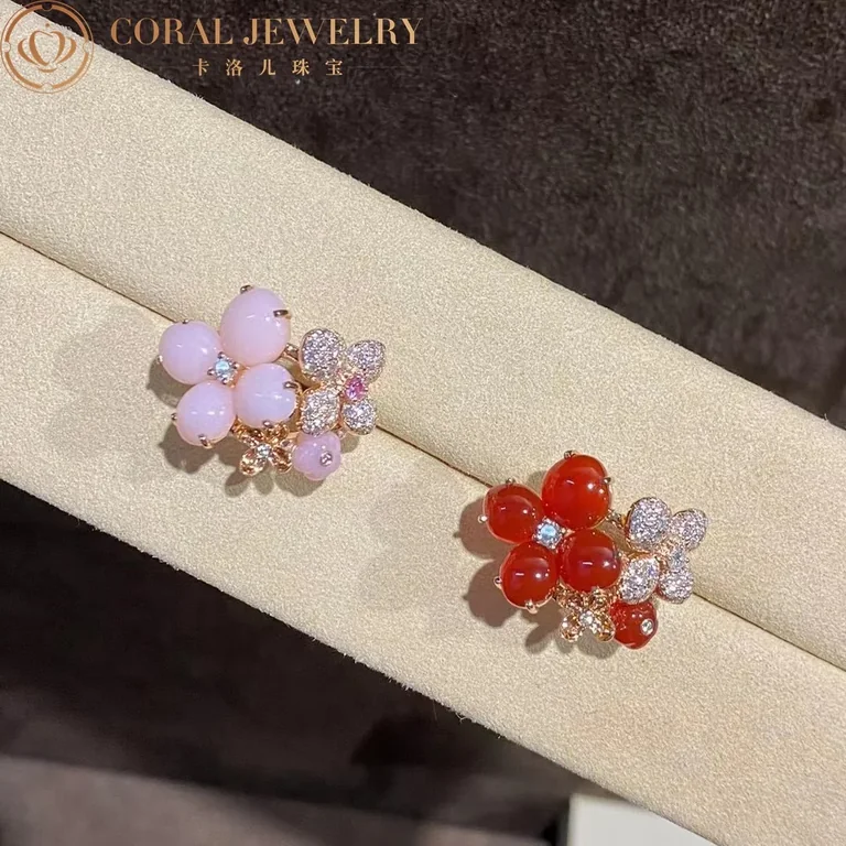 Chaumet Hortensia Carnelian And White Diamonds Ring Coral 88