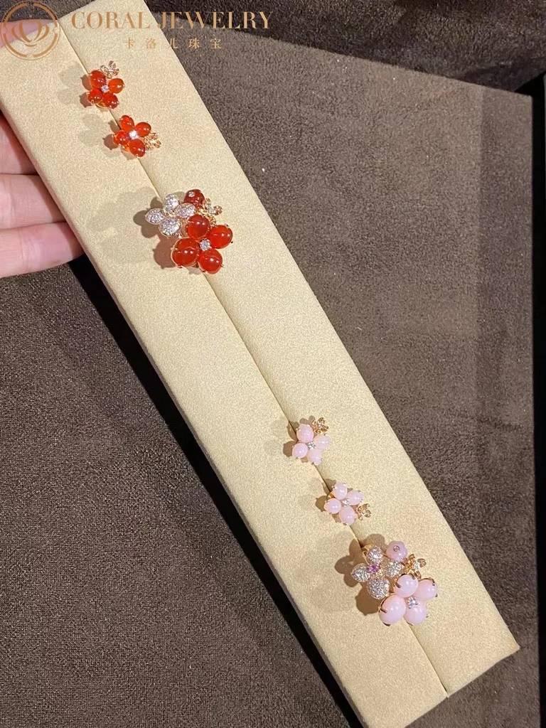 Chaumet Hortensia Carnelian And White Diamonds Ring Coral 98