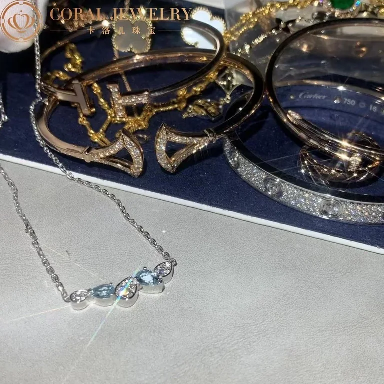 Chaumet Jos�phine Ronde D?aigrettes Necklace 084379 White Gold, Aquamarines, Diamonds 2