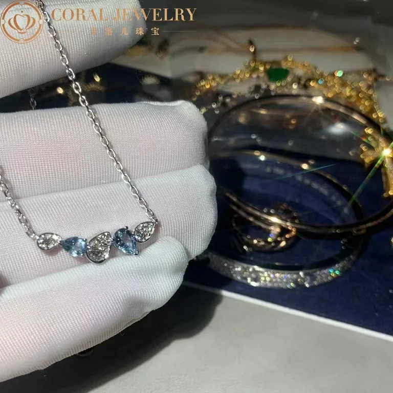 Chaumet Jos�phine Ronde D?aigrettes Necklace 084379 White Gold, Aquamarines, Diamonds 3
