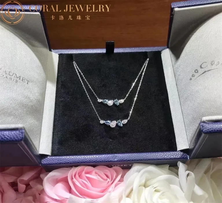 Chaumet Jos�phine Ronde D?aigrettes Necklace 084379 White Gold, Aquamarines, Diamonds 6