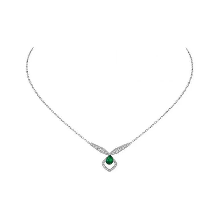 Chaumet Josephine Eclat Floral 082671-WG white gold and Emerald pendant