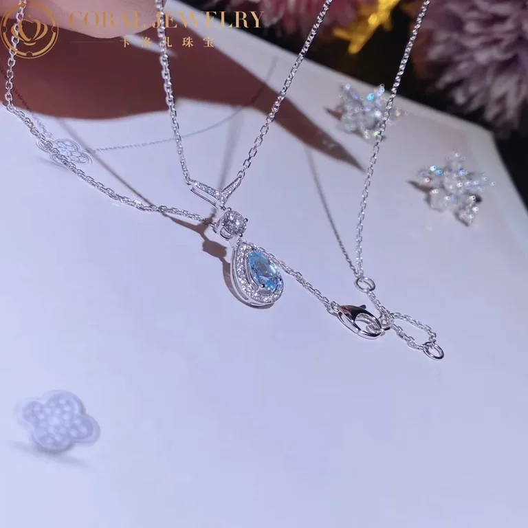 Chaumet Josephine Aigrette 083315 white gold aquamarine and diamond pendant 8