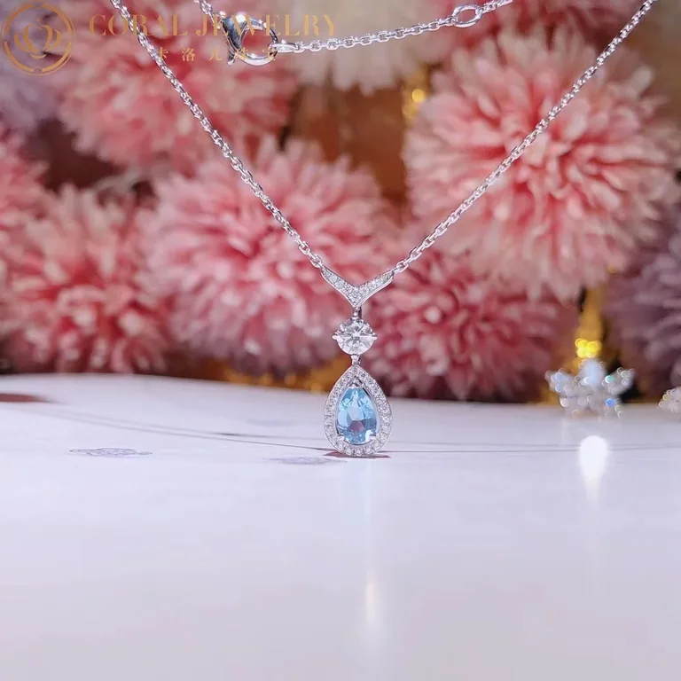 Chaumet Josephine Aigrette 083315 white gold aquamarine and diamond pendant 112