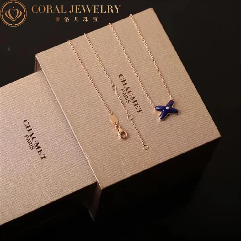 Chaumet Jeux de Liens 082931 pendant, rose gold, lapis lazuli, diamond 4