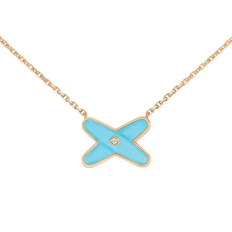 Chaumet Jeux De Liens Pendant 082932 Rose Gold Turquoise Diamond 2