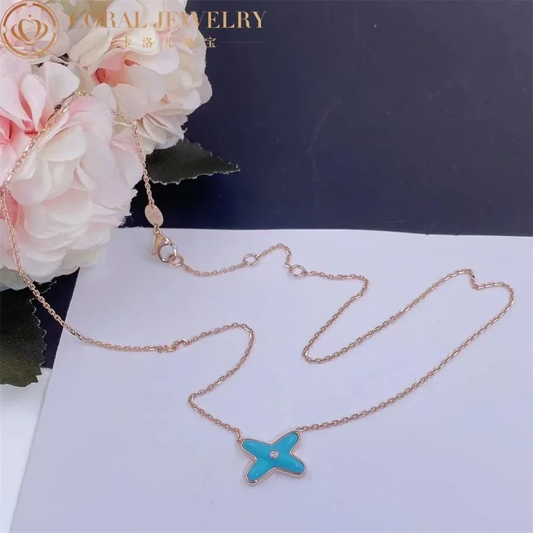 Chaumet Jeux De Liens Pendant 082932 Rose Gold Turquoise Diamond 7