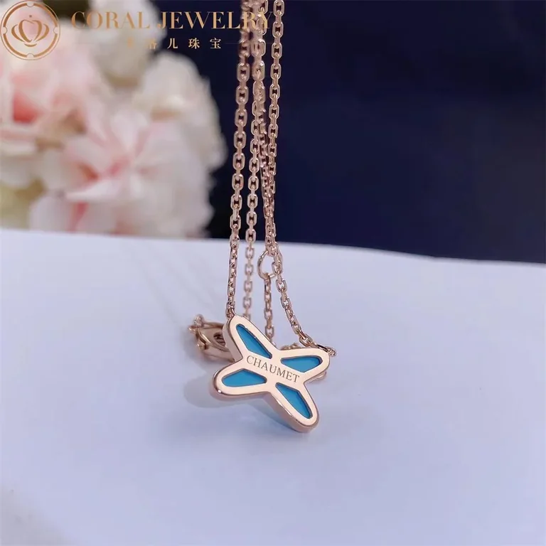 Chaumet Jeux De Liens Pendant 082932 Rose Gold Turquoise Diamond 4
