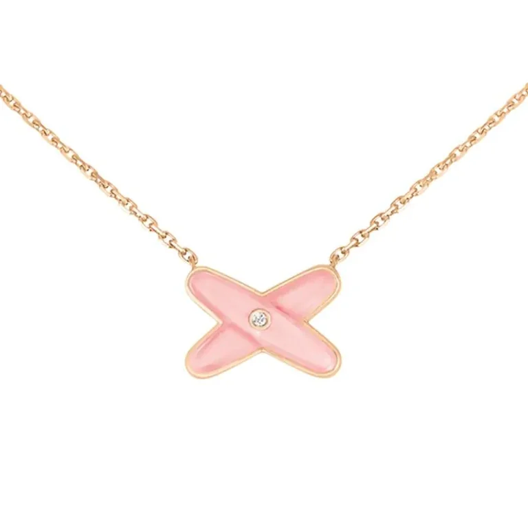 Chaumet Jeux De Liens Pendant 082996 Rose gold pink opal diamond 1
