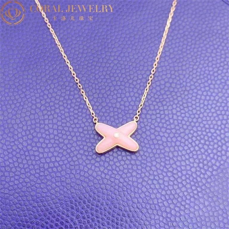 Chaumet Jeux De Liens Pendant 082996 Rose gold pink opal diamond 2