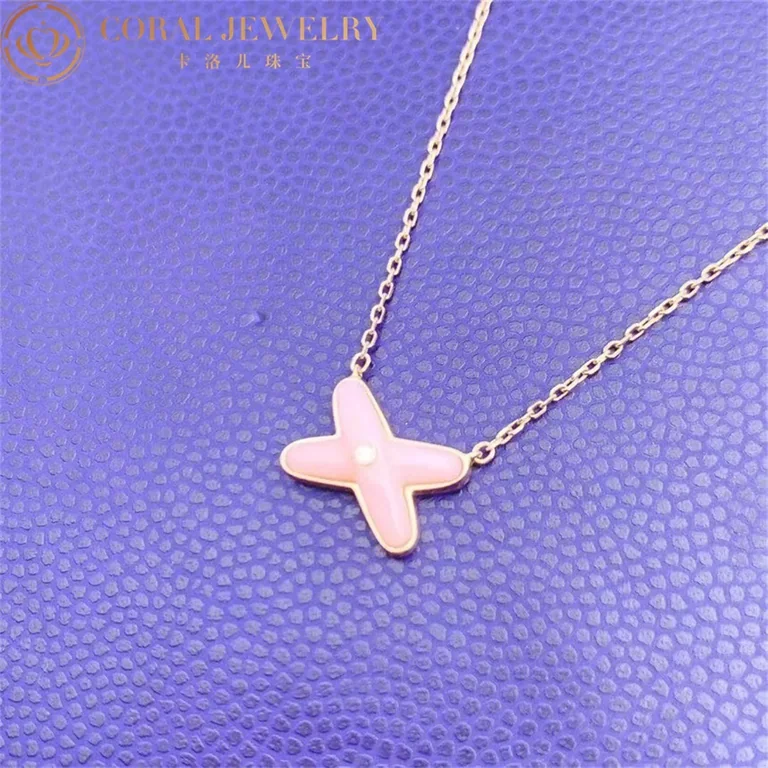 Chaumet Jeux De Liens Pendant 082996 Rose gold pink opal diamond 3