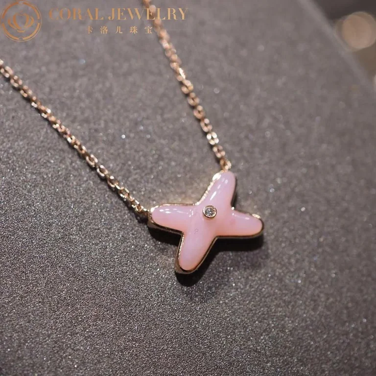 Chaumet Jeux De Liens Pendant 082996 Rose gold pink opal diamond 4