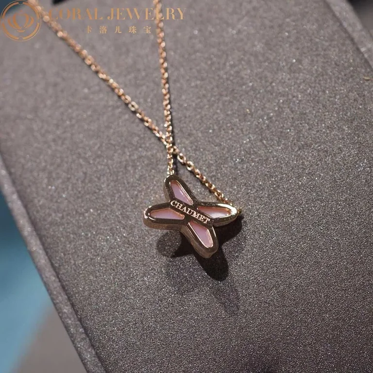 Chaumet Jeux De Liens Pendant 082996 Rose gold pink opal diamond 8